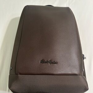 Robert Graham Brown Leather Men's Backpack with  Padded Loptop Compartment